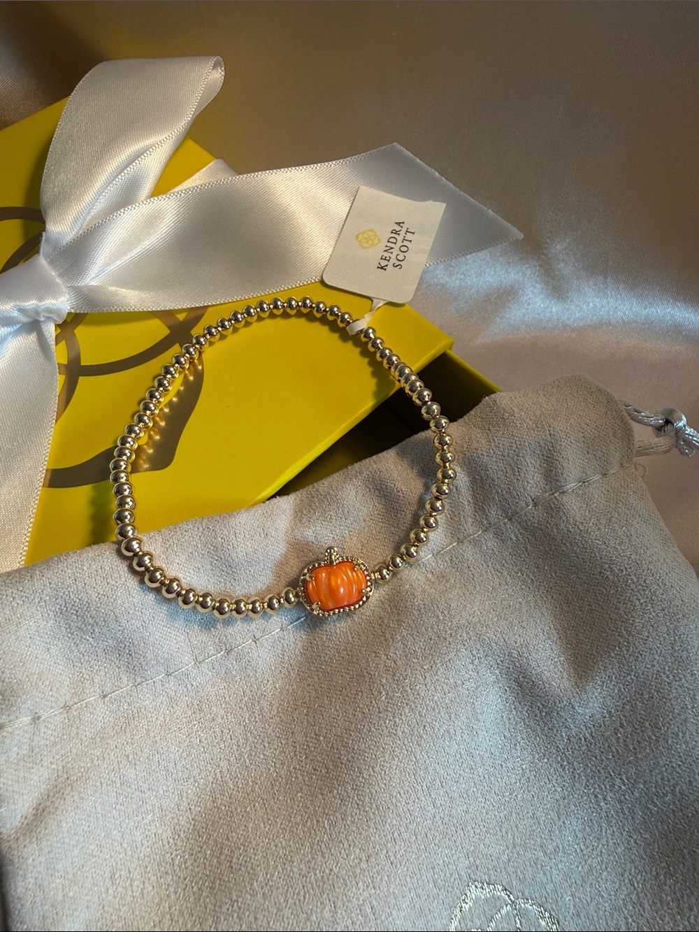 Kendra Scott Gold Bracelet with Pumpkin 🎃  Stone